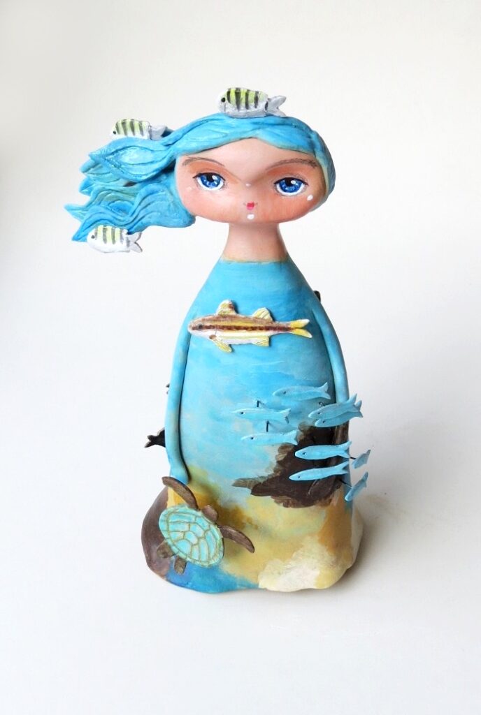custom art doll ocean